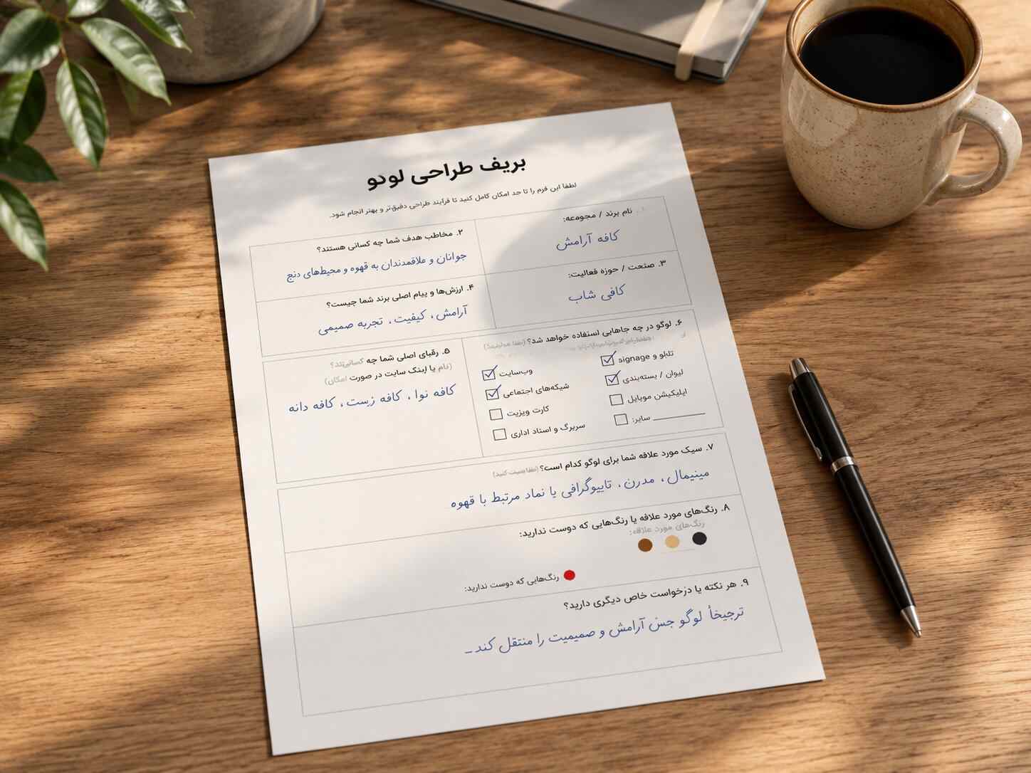 نمونه بریف طراحی لوگو برای شناخت برند و مخاطب